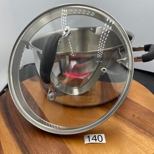 AVACRAFT Tri-Ply Stainless Steel Stockpot with Glass Strainer Lid Side SpoutsNew